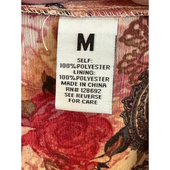 BEAUTIFUL Steve Madden Stevie Ruffle Midi Dress - Burgundy Floral, Size M, NWT - Picture 9 of 10